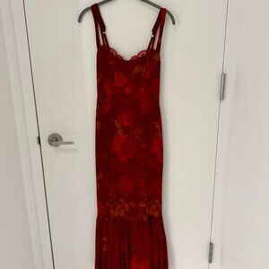 Reformation Irisa Dress, Barcelona Red, Size 2